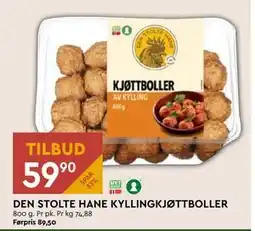 Coop Mega DEN STOLTE HANE KYLLINGKJØTTBOLLER, NOK 59.9 tilbud