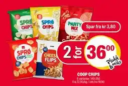 Coop Extra COOP CHIPS, NOK 36 tilbud