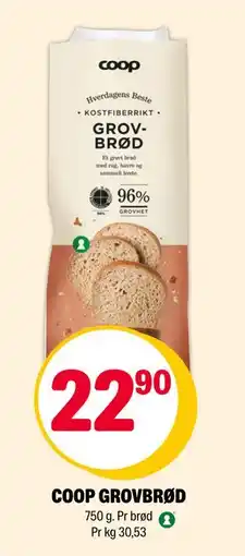 Coop Extra COOP GROVBRØD, NOK 22.9 tilbud