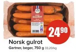 Spar Norsk gulrot, NOK 24.9 tilbud