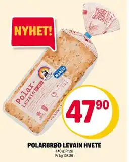 Coop Extra POLARBRØD LEVAIN HVETE, NOK 47.9 tilbud