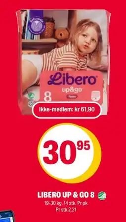 Coop Extra LIBERO UP & GO 8, NOK 61.9, Medlemspris tilbud