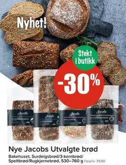Spar Nye Jacobs Utvalgte brød tilbud