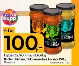 Gigaboks Butter chichen, tikka masala & korma 350 g, NOK 100 tilbud