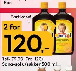 Gigaboks Sana-sol u/sukker 500 ml, NOK 120 tilbud