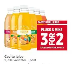 Meny Cevita juice tilbud