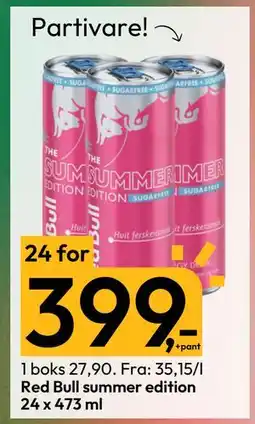 Gigaboks Red Bull summer edition 24 x 473 ml, NOK 399 tilbud