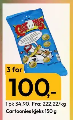 Gigaboks Cartoonies kjeks 150 g, NOK 100 tilbud