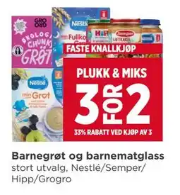 Meny Barnegrøt og barnematglass tilbud