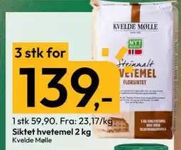 Gigaboks Siktet hvetemel 2 kg, NOK 139 tilbud