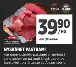 Meny NYSKÅRET PASTRAMI, NOK 39.9 tilbud