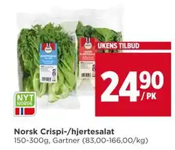 Meny Norsk Crispi-/hjertesalat, NOK 24.9 tilbud