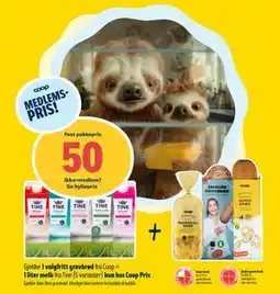 Coop Prix 1 valgfritt grovbrød fra Coop +1 liter melk fra Tine, Medlemspris tilbud