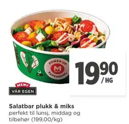 Meny Salatbar plukk & miks, NOK 19.9 tilbud