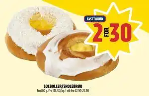 Coop Prix SOLBOLLER/SKOLEBRØD, NOK 30 tilbud