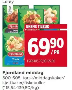 Meny Fjordland middag, NOK 69.9 tilbud