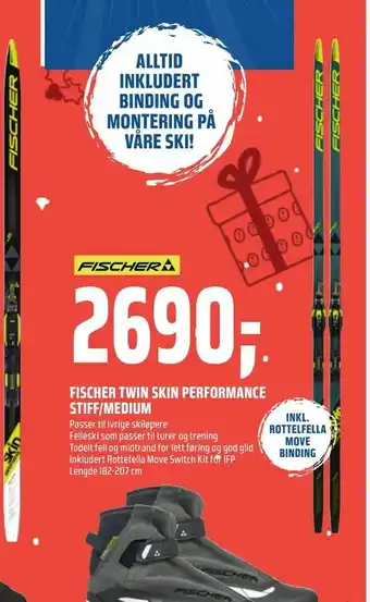 Coop Obs Fischer twin skin performance stiff/medium tilbud