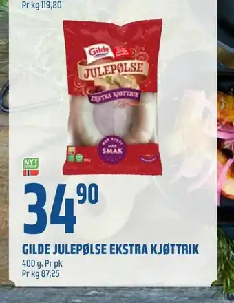 Coop Obs Gilde julepølse ekstra kjøttrik tilbud