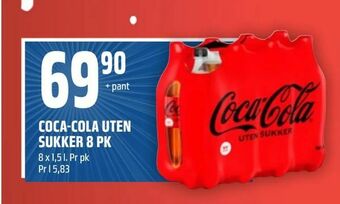 Coop Obs Coca-cola uten sukker 8 pk tilbud