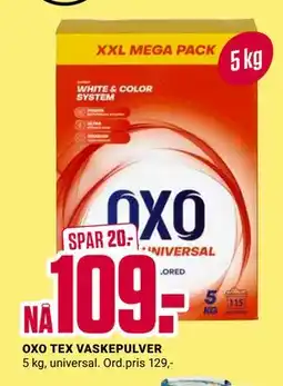 Europris OXO TEX VASKEPULVER, NOK 109 tilbud