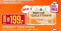 Europris SUPERSOFT TOALETTPAPIR, NOK 199 tilbud