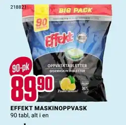 Europris EFFEKT MASKINOPPVASK, NOK 89.9 tilbud