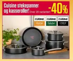 Europris Cuisine stekepanner og kasseroller! tilbud
