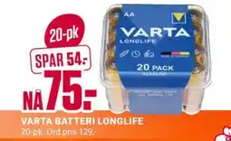 Europris VARTA BATTERI LONGLIFE, NOK 75 tilbud