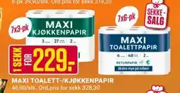 Europris MAXI TOALETT-/KJØKKENPAPIR, NOK 229 tilbud