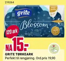 Europris GRITE TØRKEARK, NOK 15 tilbud