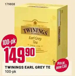 Europris TWININGS EARL GREY TE, NOK 149.9 tilbud