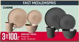 Europris SERVISE VIDDA, Medlemspris tilbud