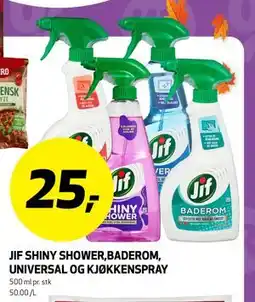Bunnpris JIF SHINY SHOWER, BADEROM, UNIVERSAL OG KJØKKENSPRAY, NOK 25 tilbud