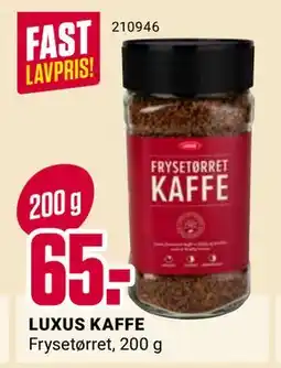 Europris LUXUS KAFFE, NOK 65 tilbud
