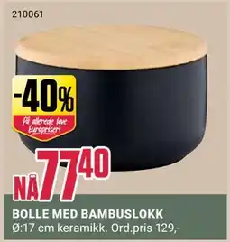 Europris BOLLE MED BAMBUSLOKK, NOK 77.4 tilbud