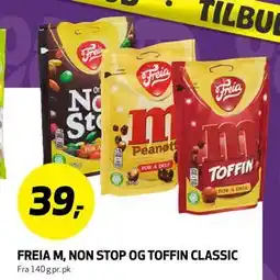 Bunnpris FREIA M, NON STOP OG TOFFIN CLASSIC, NOK 39 tilbud