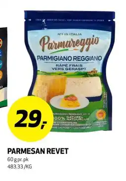 Bunnpris PARMESAN REVET, NOK 29 tilbud