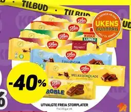 Bunnpris Utvalgte Freia Storplater tilbud