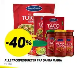 Bunnpris ALLE TACOPRODUKTER FRA SANTA MARIA tilbud