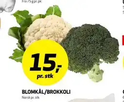 Bunnpris BLOMKÅL/BROKKOLI, NOK 15 tilbud
