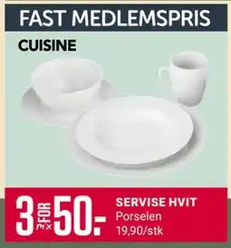 Europris SERVISE HVIT, Medlemspris tilbud
