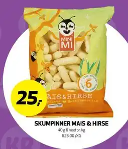 Bunnpris SKUMPINNER MAIS & HIRSE, NOK 25 tilbud