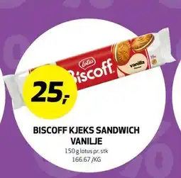 Bunnpris BISCOFF KJEKS SANDWICH VANILJE, NOK 25 tilbud