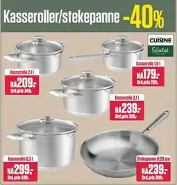 Europris Kasseroller/stekepanne tilbud