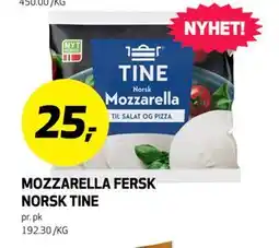 Bunnpris MOZZARELLA FERSK NORSK TINE, NOK 25 tilbud