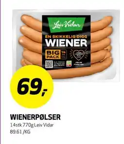 Bunnpris WIENERPØLSER, NOK 69 tilbud