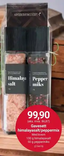 Europris Gavesett himalayasalt/peppermix tilbud