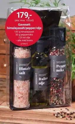 Europris Gavesett himalayasalt/pepper/olje tilbud