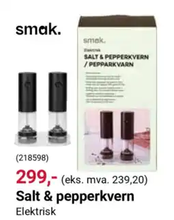 Europris Smak. salt & pepperkvern elektrisk tilbud