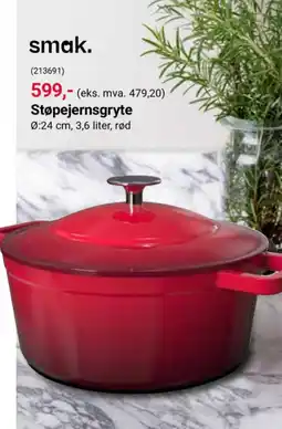 Europris Smak. støpejernsgryte tilbud